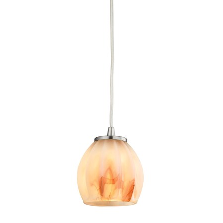 Elk Lighting Melony 1-Light Mini Pendant in Satin Nickel with Frosted Glass 10421/1TS